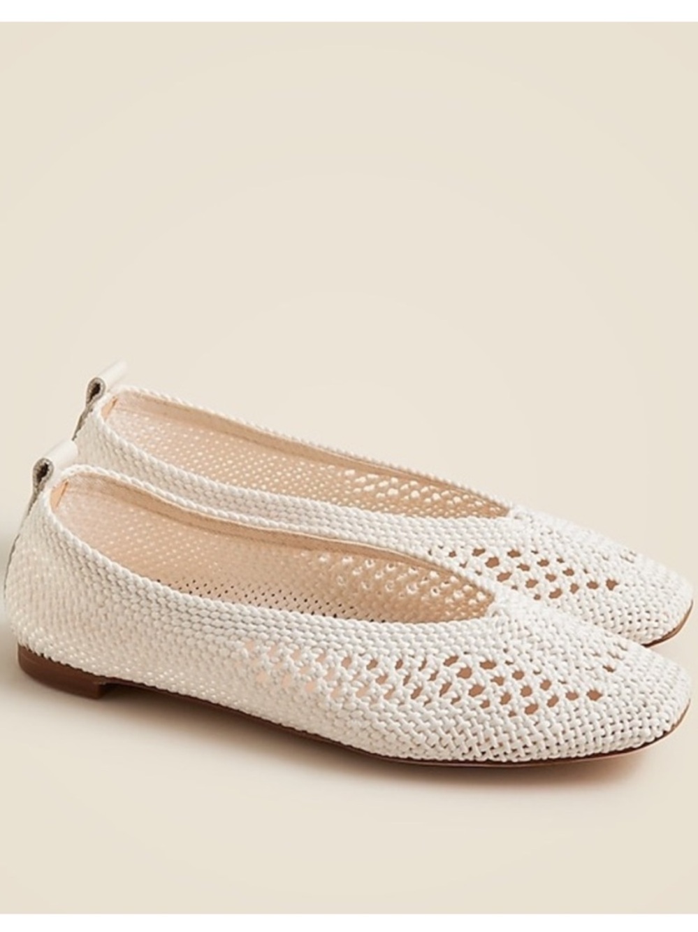 J.Crew Square-toe Crochet Ballet Flats